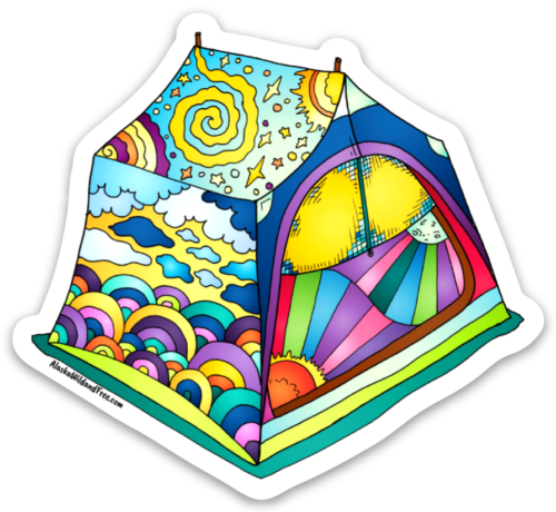 Dreaming Tent Sticker #campingstickers #tentsticker #camping